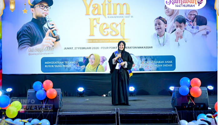 Fatmawati Rusdi Dikukuhkan sebagai Bunda Yatim Sulsel di Yatim Fest 2026