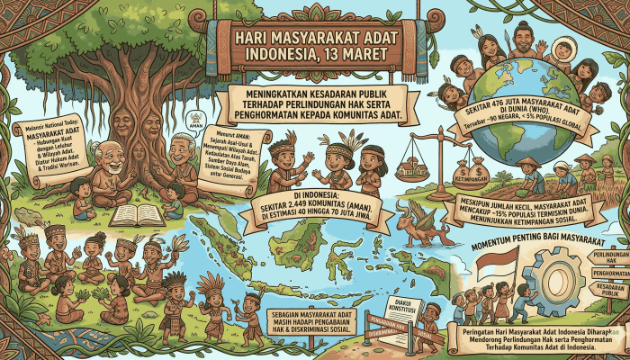 13 Maret, Hari Masyarakat Adat: Sejarah, Data, dan Tantangan di Indonesia