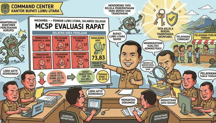 Pemkab Luwu Utara Evaluasi MCSP, Targetkan Masuk 10 Besar di Sulsel