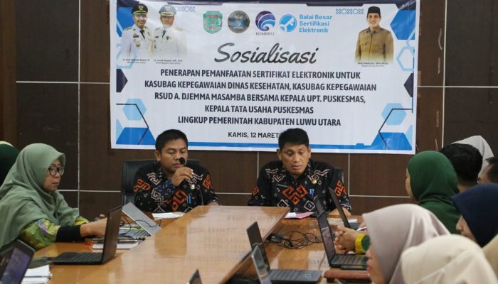 Wakili Bupati, Kadis Kominfo-SP Andi Zulkarnain Buka Sosialisasi Sertifikat Elektronik