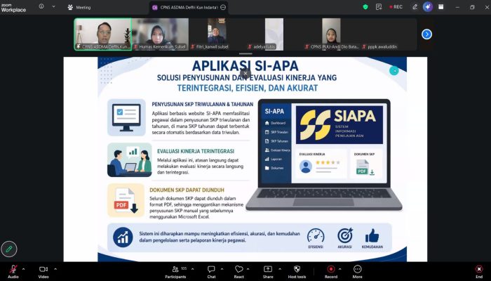 Pengenalan Aplikasi SI-APA, Dorong Digitalisasi Penyusunan dan Penilaian SKP Pegawai