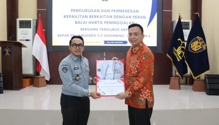 Kakanwil Kemenkum Sulsel Andi Basmal Apresiasi BHP Makassar Gelar Sharing Session Kepailitan