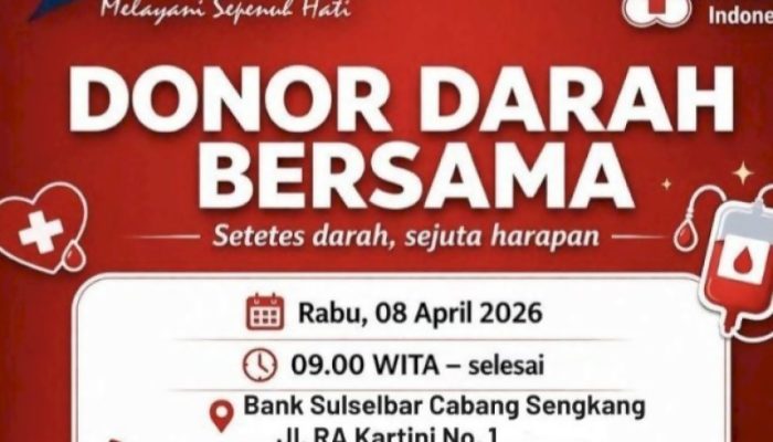 Sambut HUT Wajo, Bank Sulselbar Sengkang Gelar Aksi Donor Darah Besok